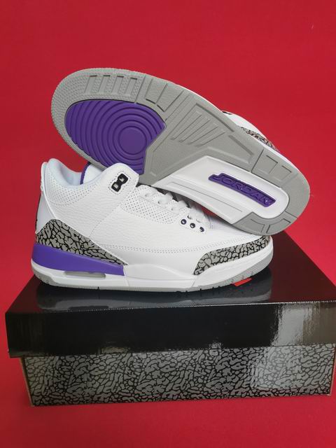 Air Jordan 3 White Purple Grey Men's Basketball Shoes AJ3-05